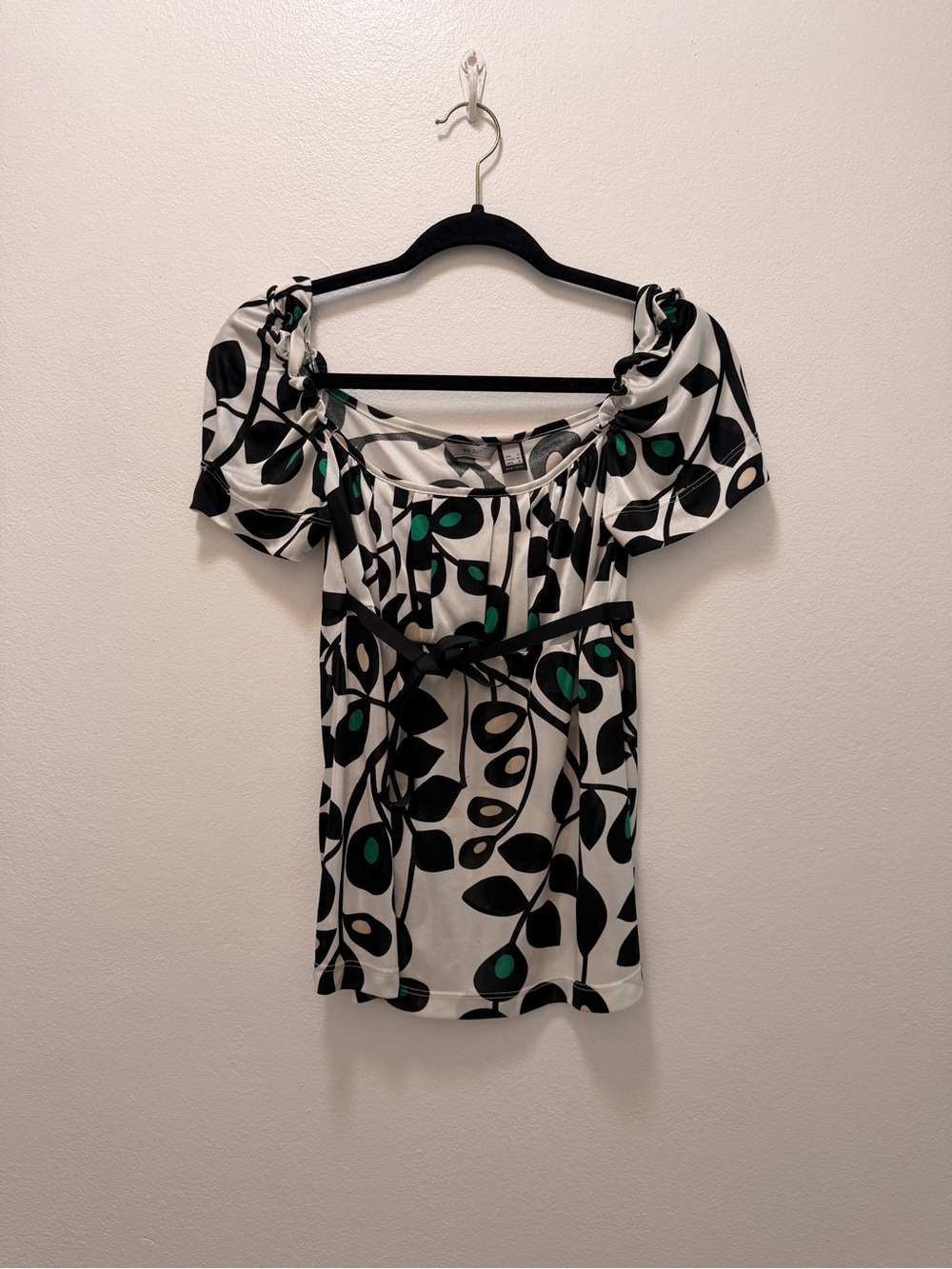 MNG by Mango Y2K Abstract Floral Babydoll Top XS